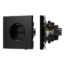Изображение Механизм электрической розетки SCT-TENDO-MEU1-PL-BK (230V, 16A) (Arlight, Черный матовый)
