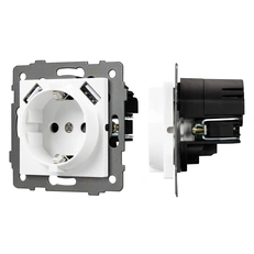 Изображение Механизм розетки с USB зарядкой SCT-MUAA-PL-WH-V (250V, 16A) (Arlight, -)